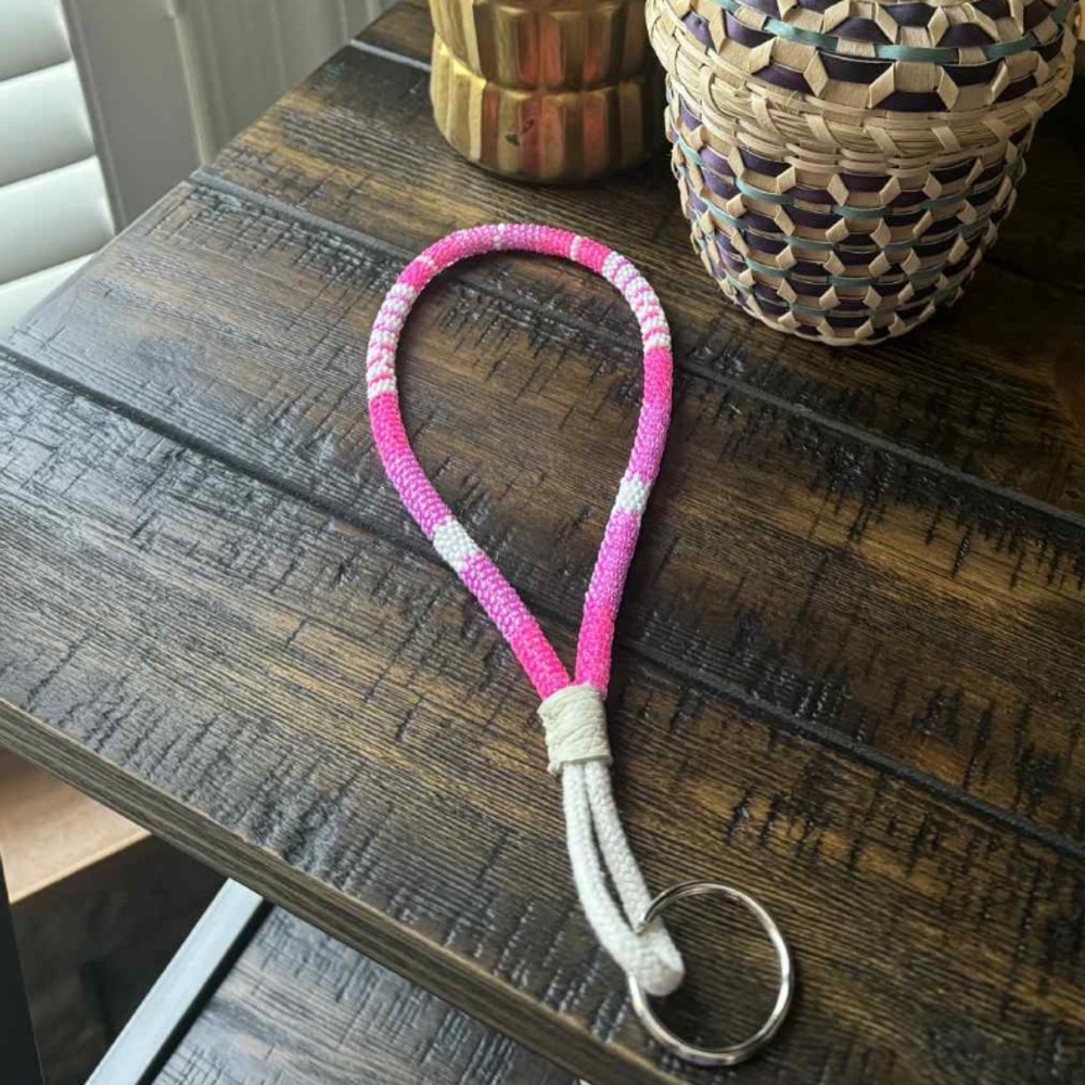 Pink and White Braided Rope Accessory